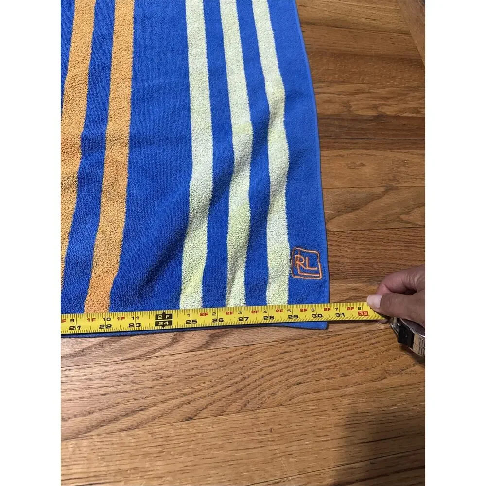 VTG Lauren Ralph Lauren Beach Pool Towel Striped Multicolor Regatta